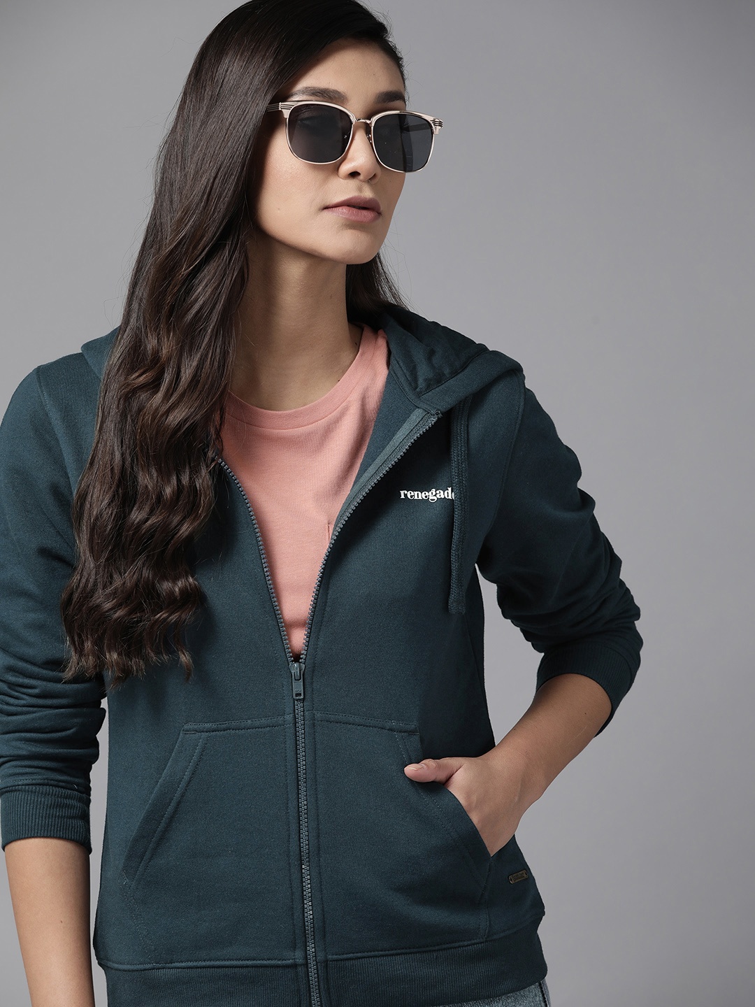 

Roadster Women Teal Blue Hooded Sweatshirt