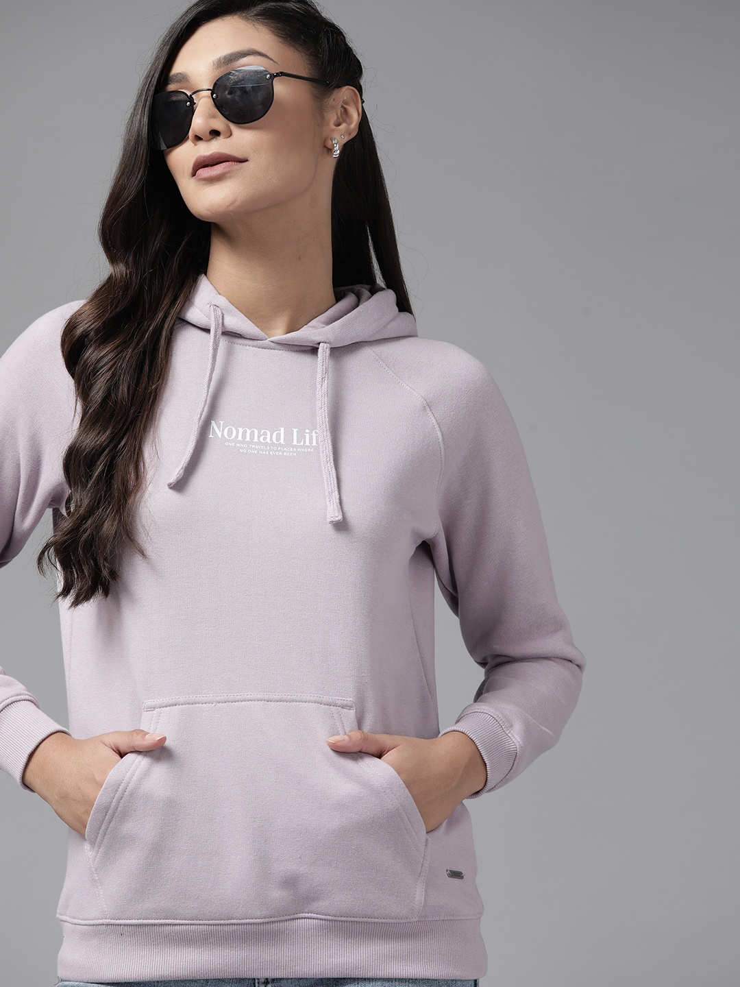 

Roadster Women Lavender Hooded Sweatshirt