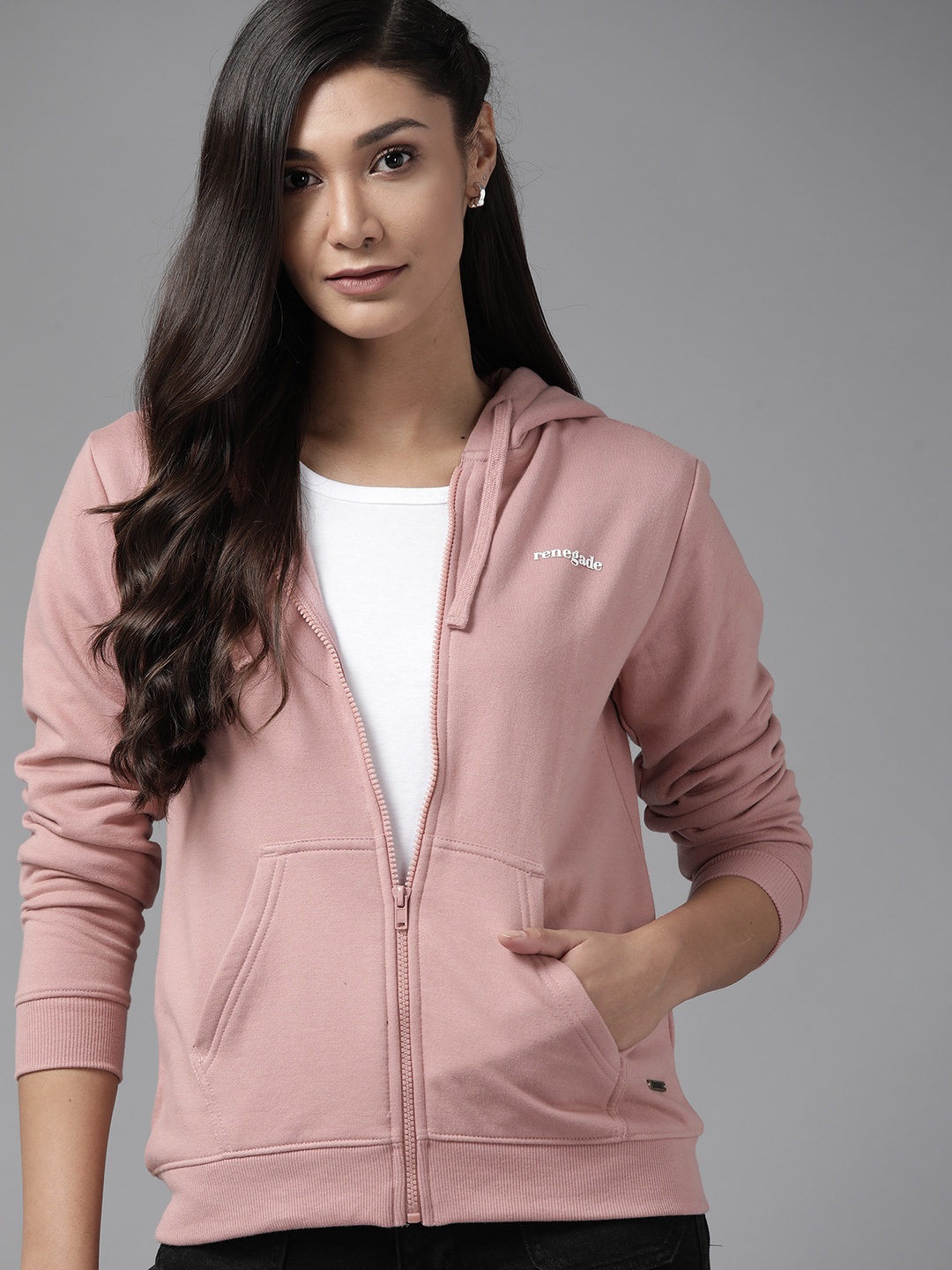 

Roadster Women Pink Hooded Sweatshirt