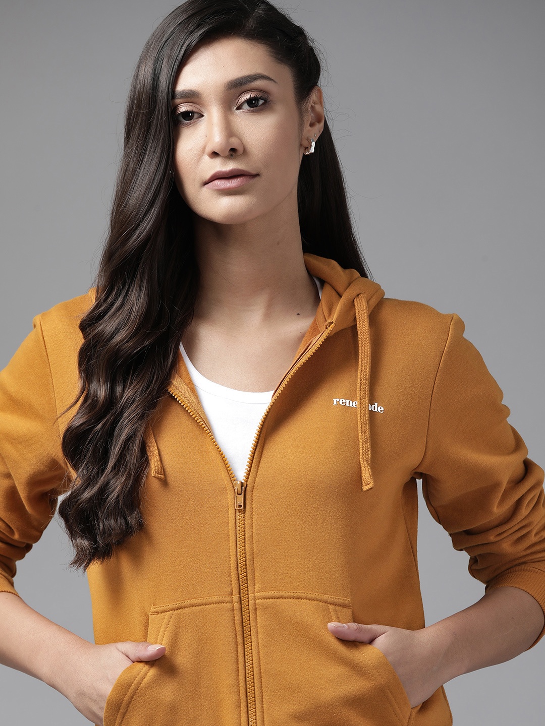 

Roadster Women Mustard Hooded Sweatshirt