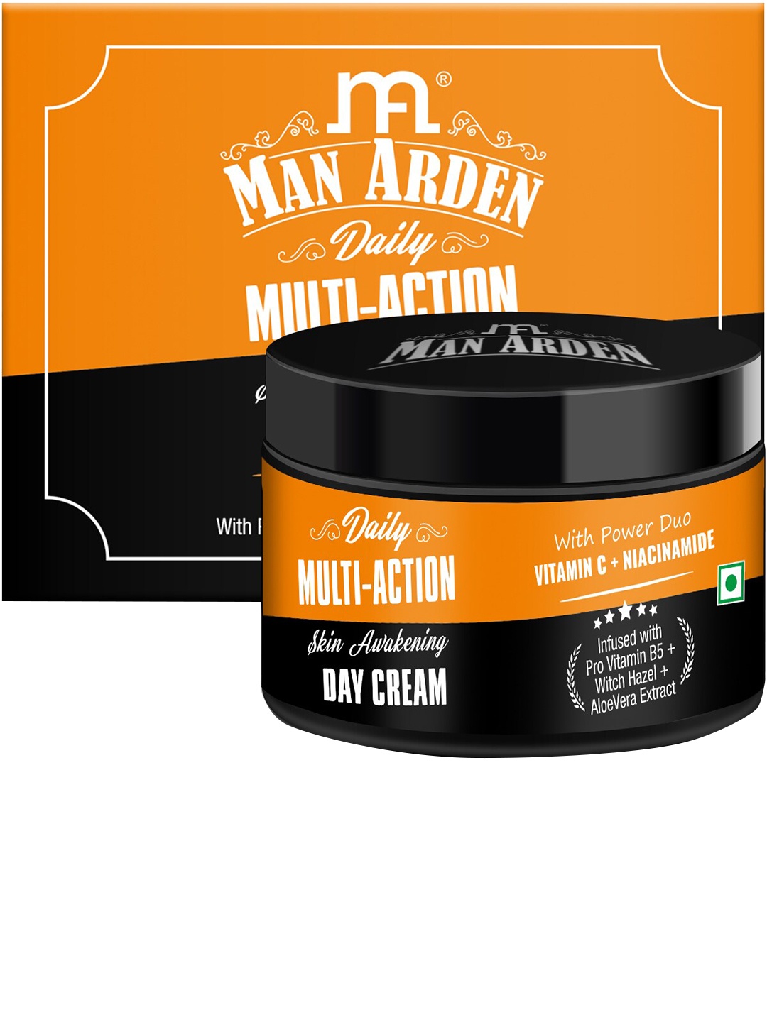 

Man Arden Daily Multi-Action Skin Awakening SPF 25 Day Cream with Vitamin C - 50 g, Black
