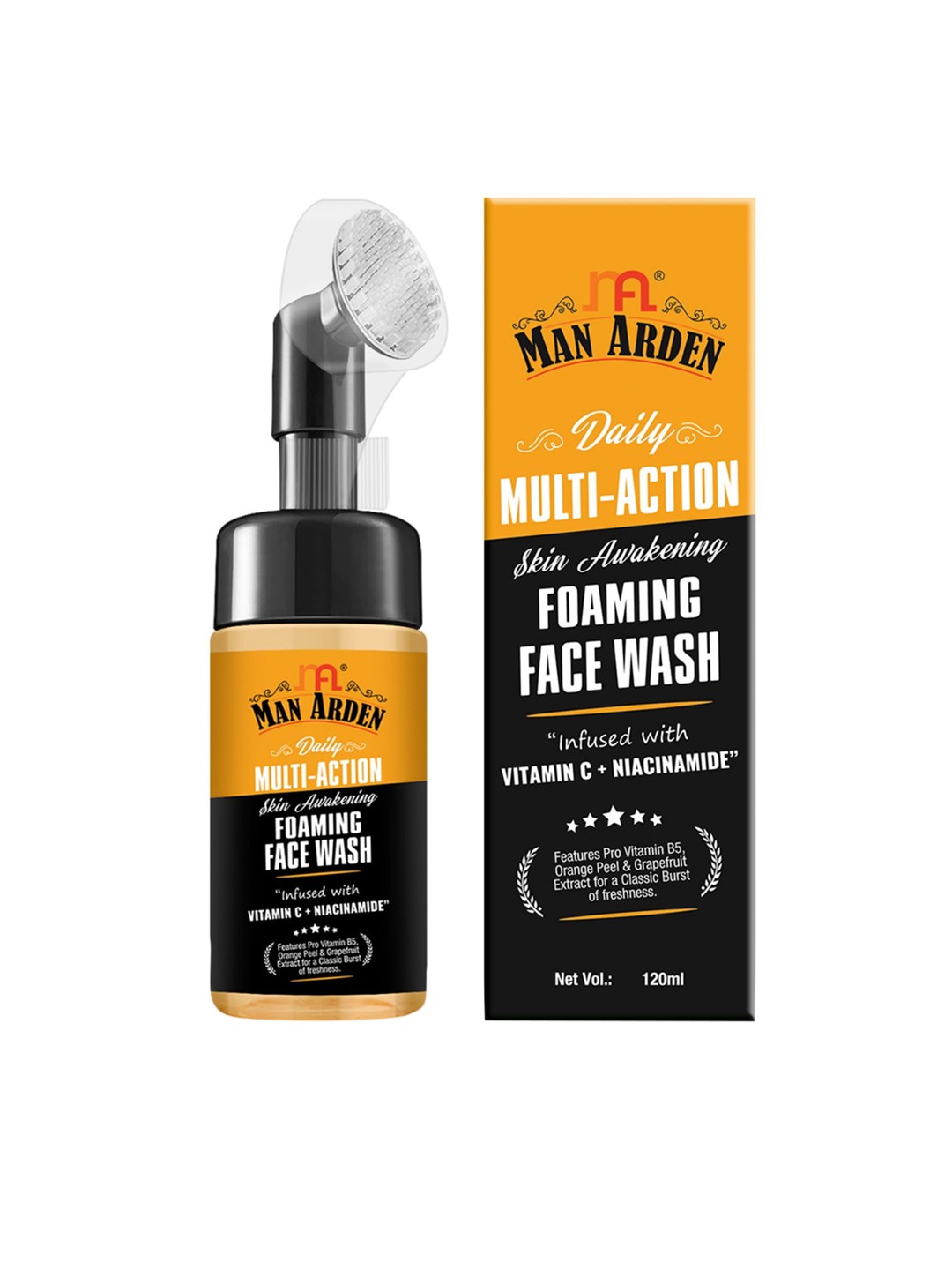 

Man Arden Men Multi-Action Skin-Awakening Foaming Face Wash With Vitamin C, Black