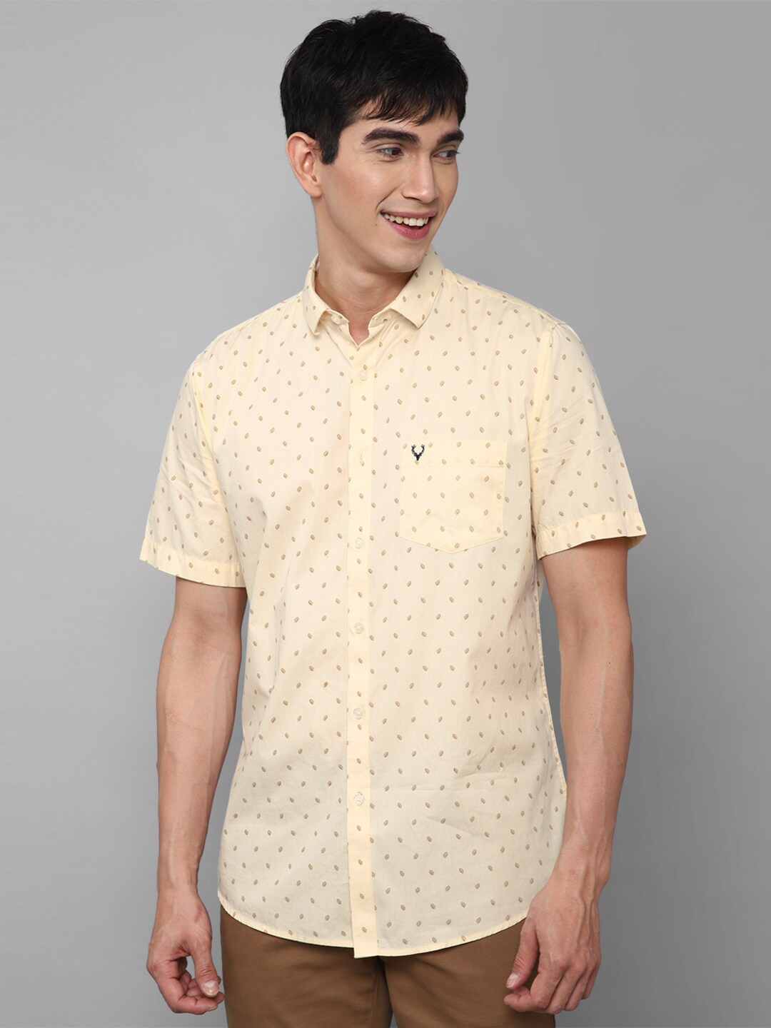 

Allen Solly Men Yellow Slim Fit Printed Casual Shirt