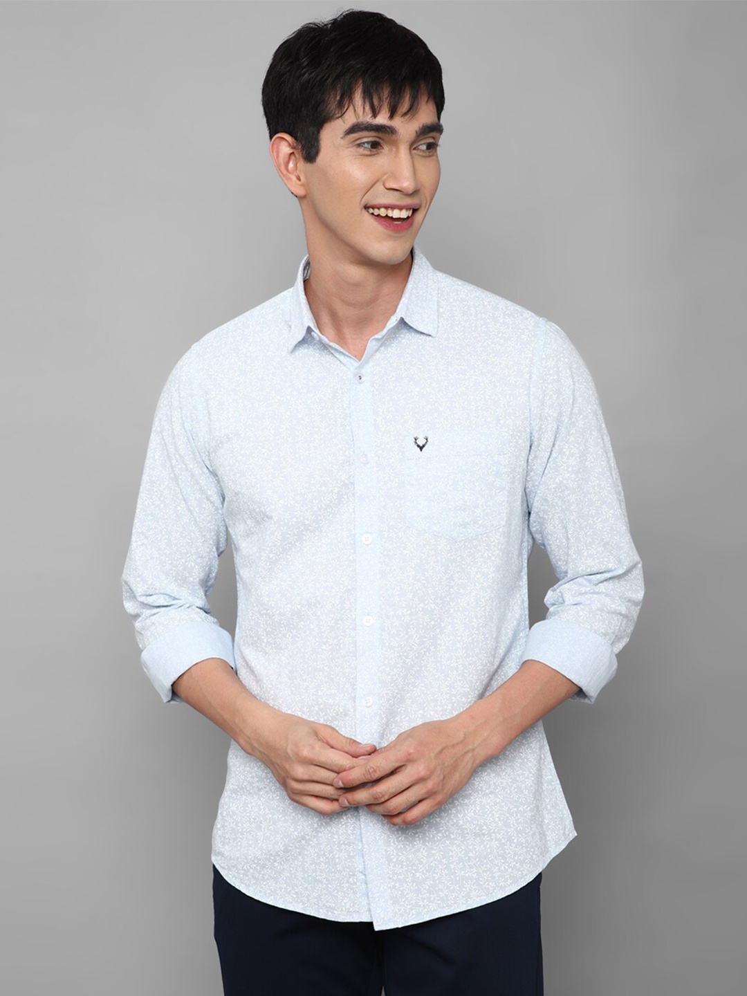 

Allen Solly Men Blue Slim Fit Floral Printed Casual Shirt