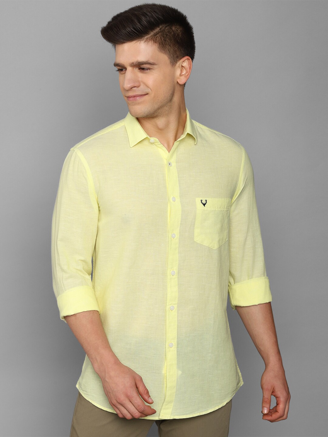 

Allen Solly Men Yellow Slim Fit Casual Shirt