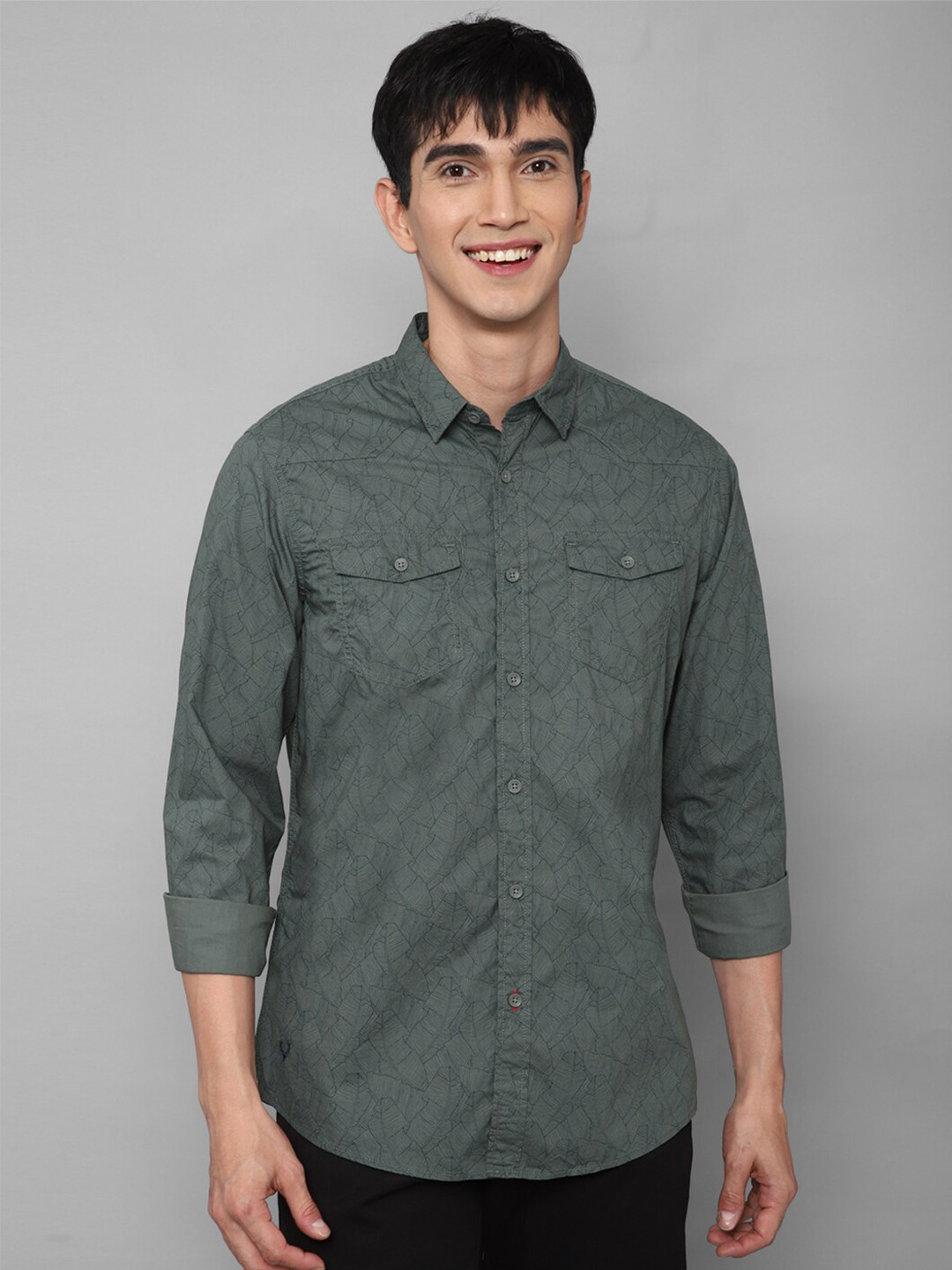 

Allen Solly Sport Men Grey Printed Casual Shirt