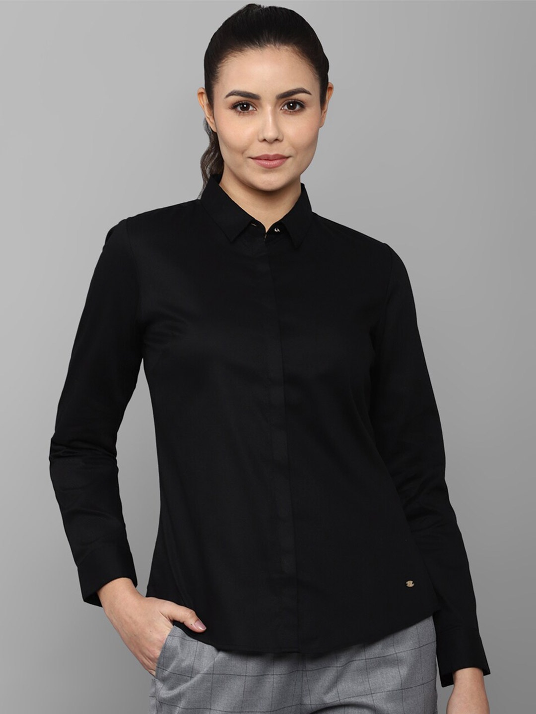 

Allen Solly Woman Women Black Casual Shirt