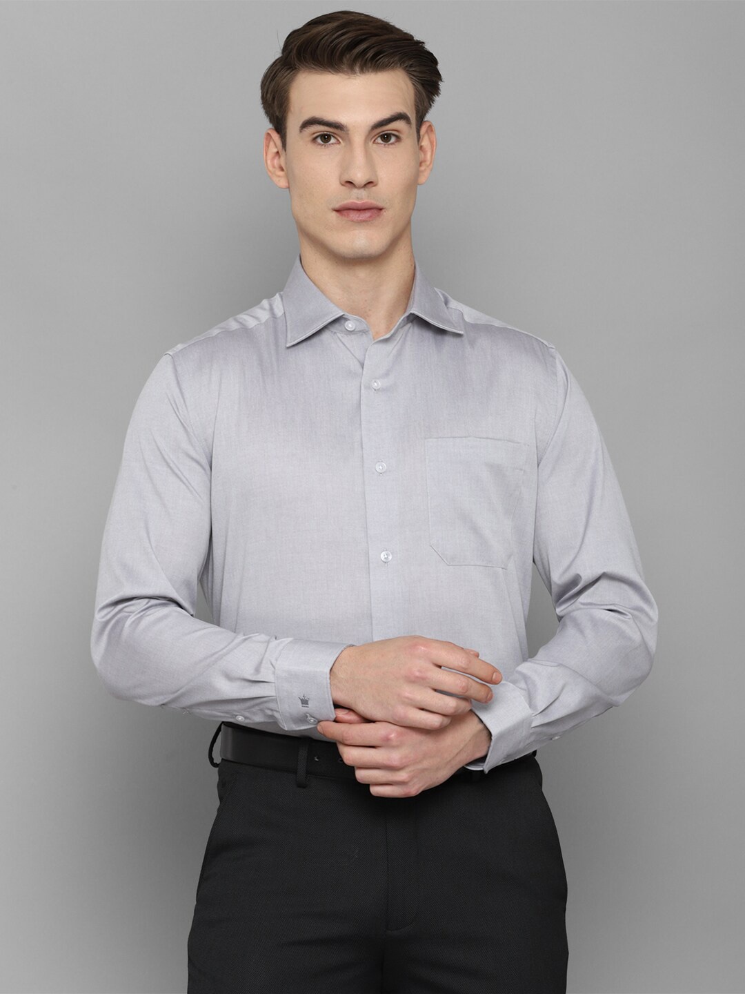 

Louis Philippe Men Grey Formal long sleeve Shirt