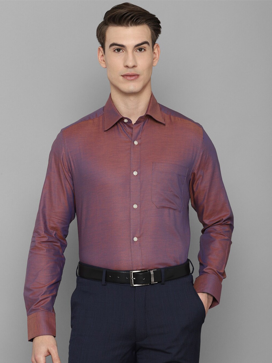 

Louis Philippe Men's Maroon Formal Shirt