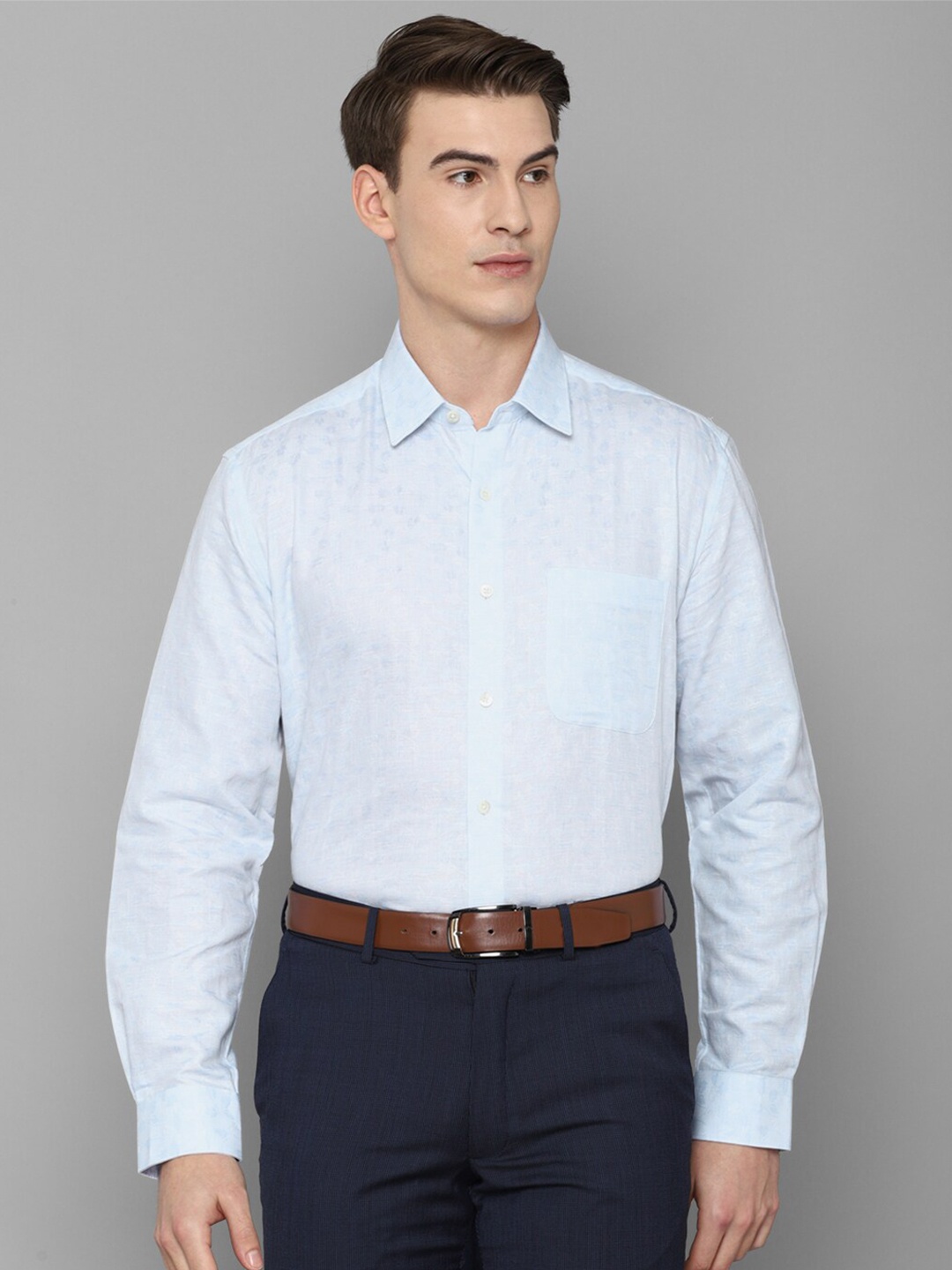

Luxure by Louis Philippe Men Blue Micro Ditsy Printed Formal Shirt