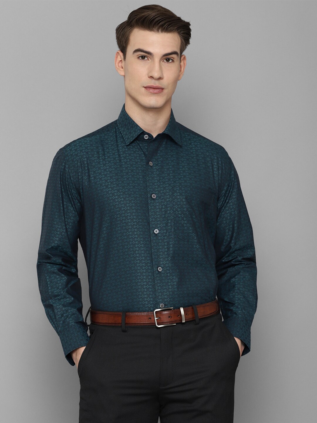 

Luxure by Louis Philippe Men Teal Formal Shirt