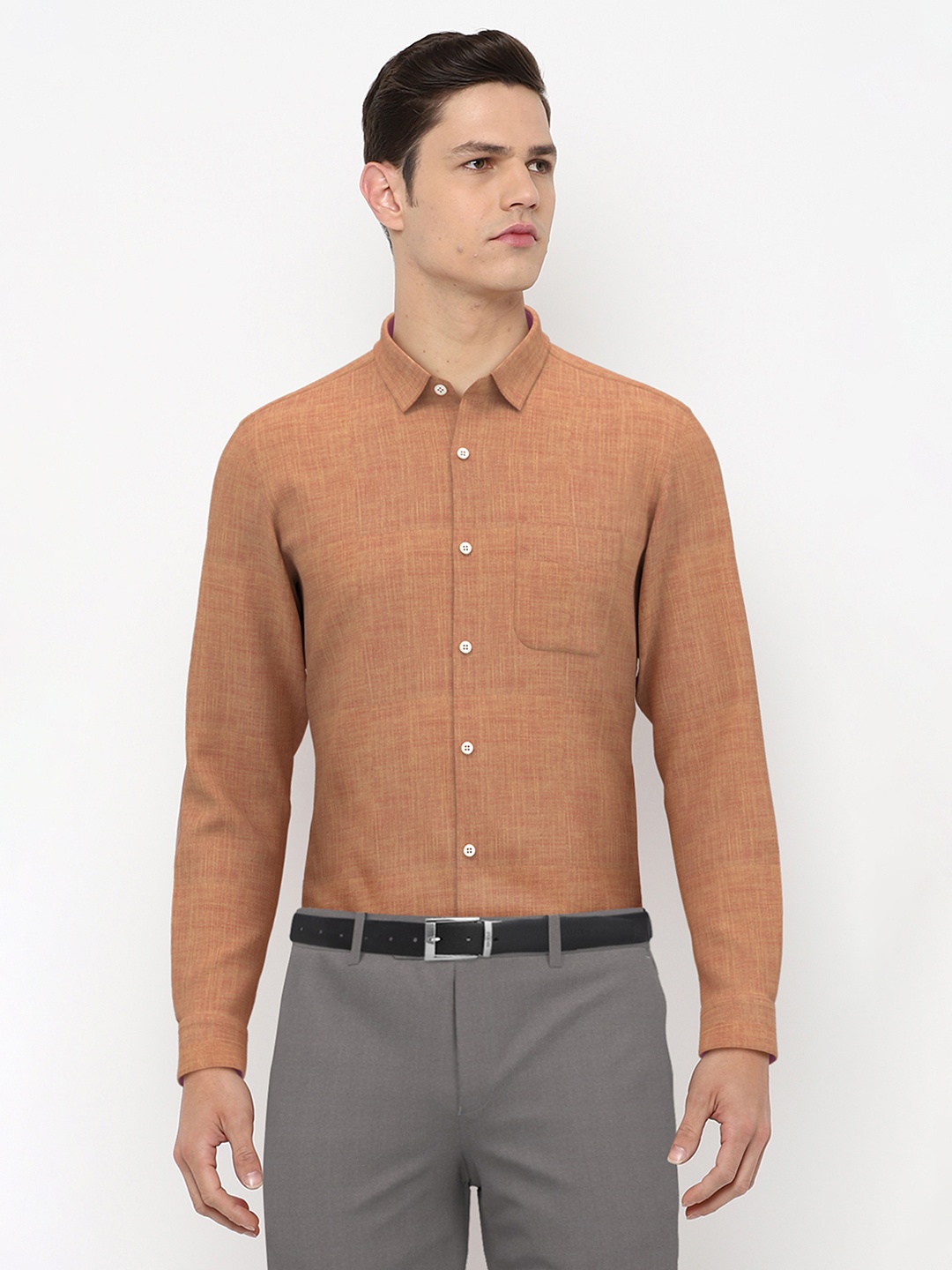 

Peter England Men Orange Cotton Formal Shirt