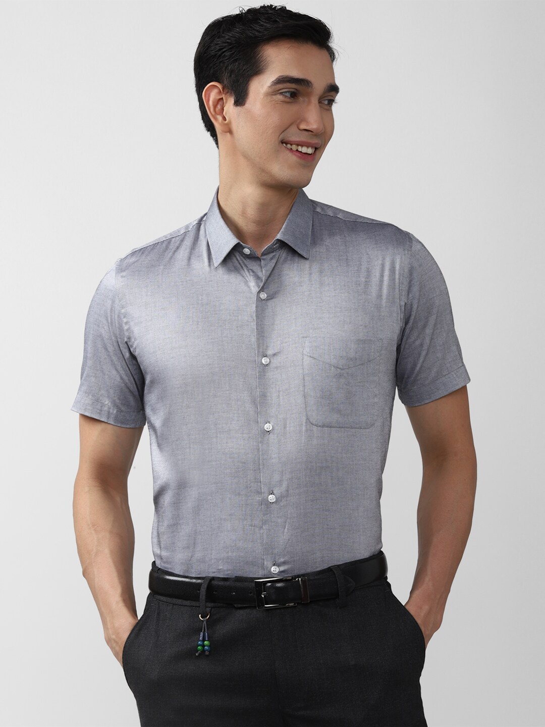 

Peter England Men Grey Slim Fit Formal Shirt