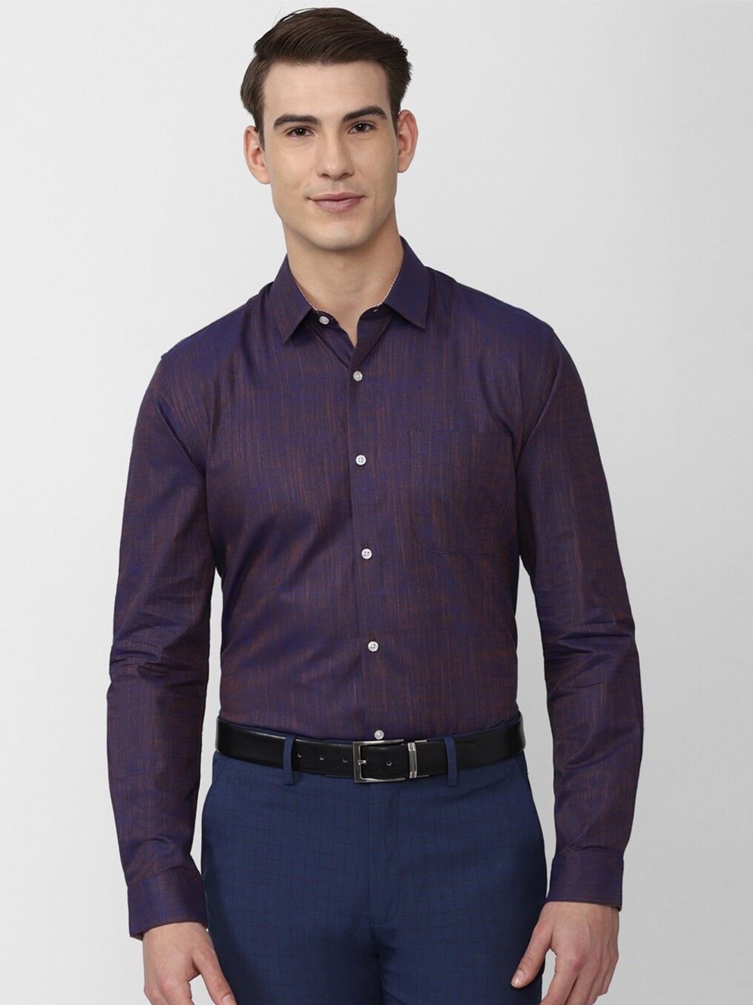 

Peter England Men Purple Formal long sleeve Shirt