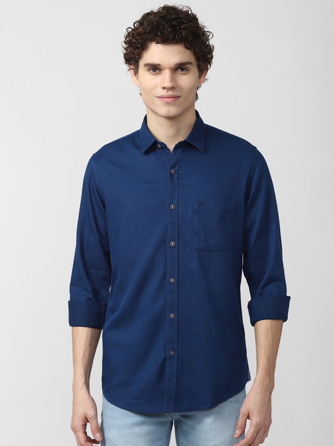 

Peter England Casuals Men Blue Slim Fit Casual Shirt