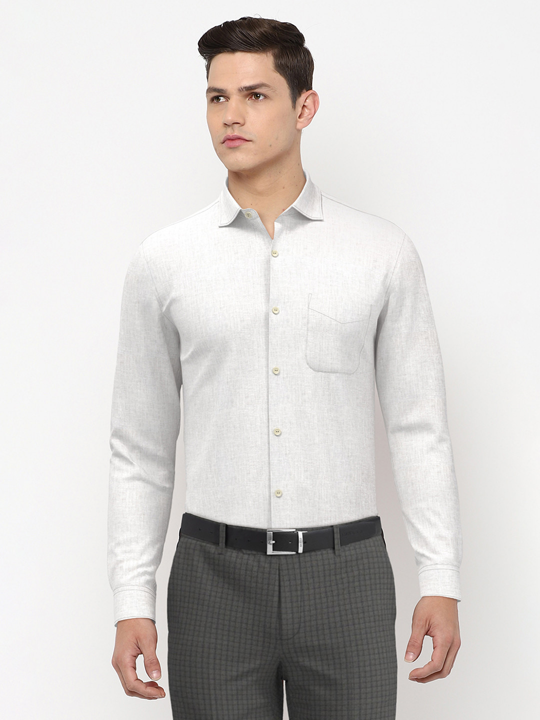 

Peter England Elite Men White Slim Fit Formal Shirt