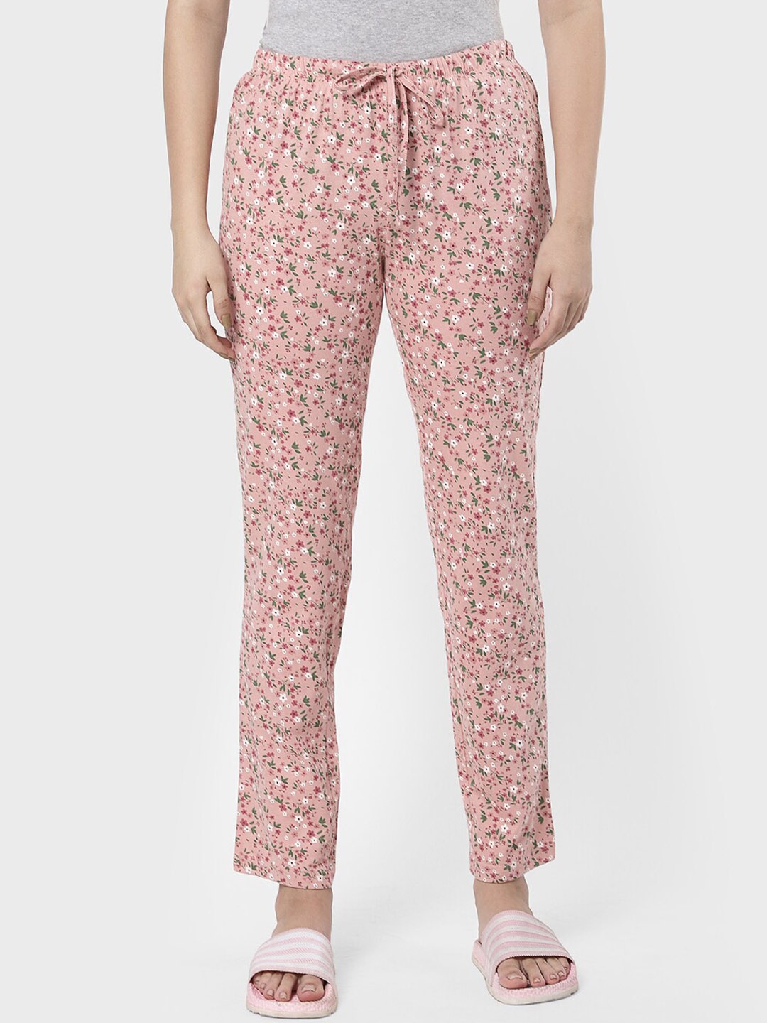 

R&B Women Pink Printed Cotton Lounge Pants