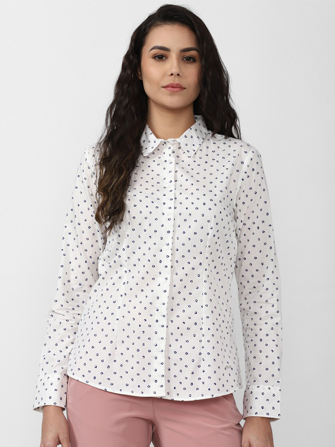 

Van Heusen Woman Women White Printed Casual Shirt