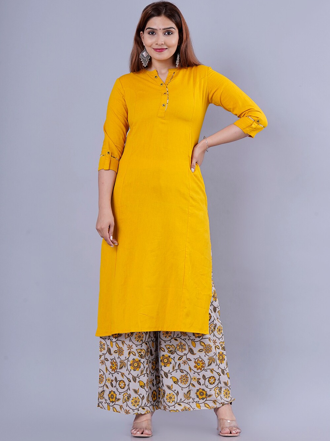 

KALINI Women Mustard Yellow Kurta with Palazzos