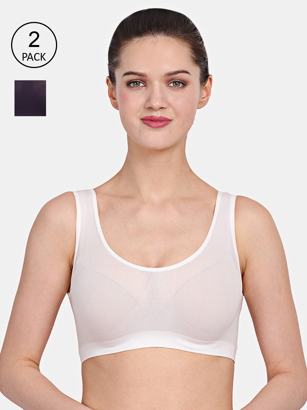 

Amour Secret Pack of 2 White & Black Bras - Non Padded Air Bra