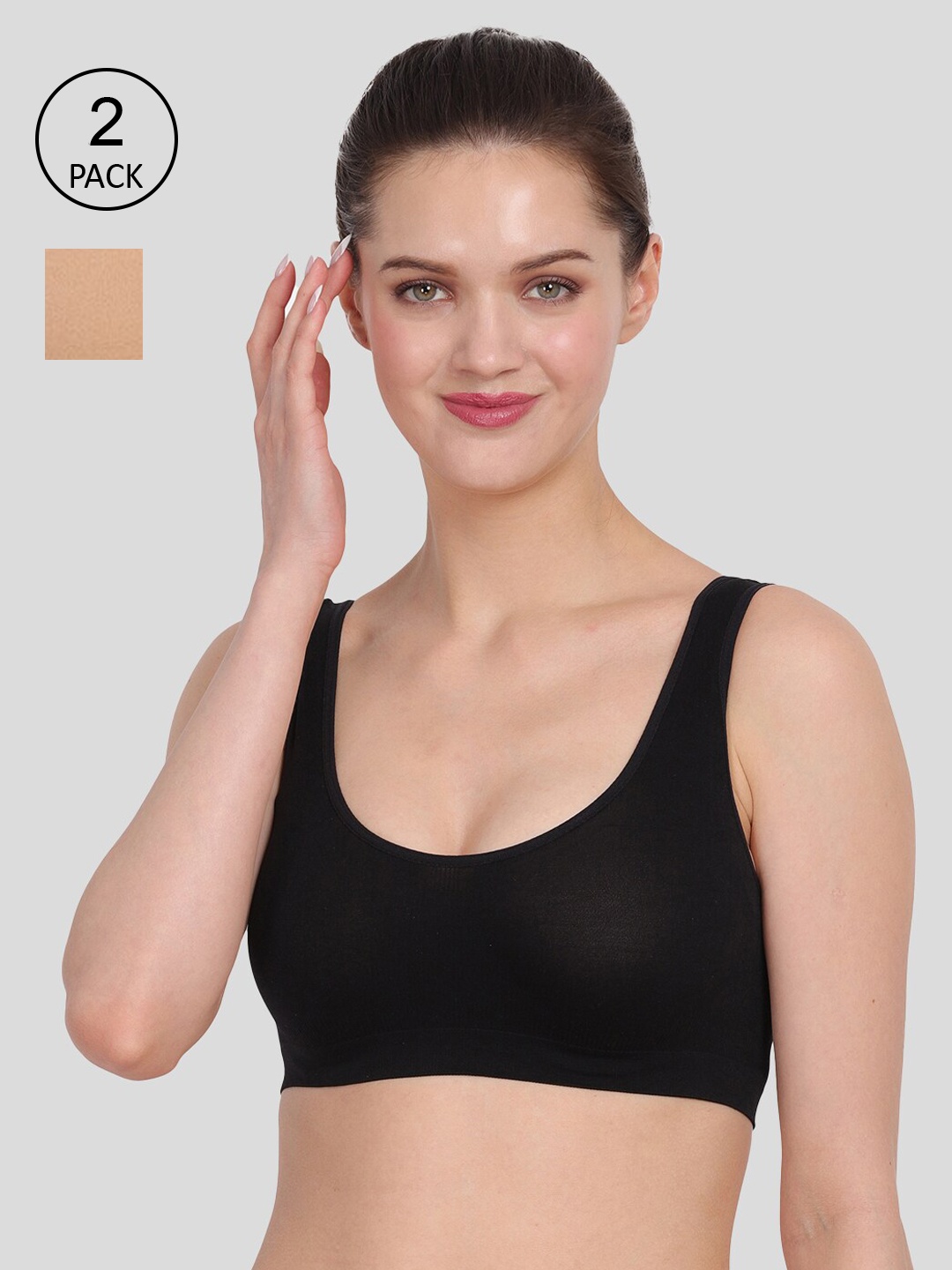 Amour Secret Black & Beige Pack Of 2 Everyday Bra