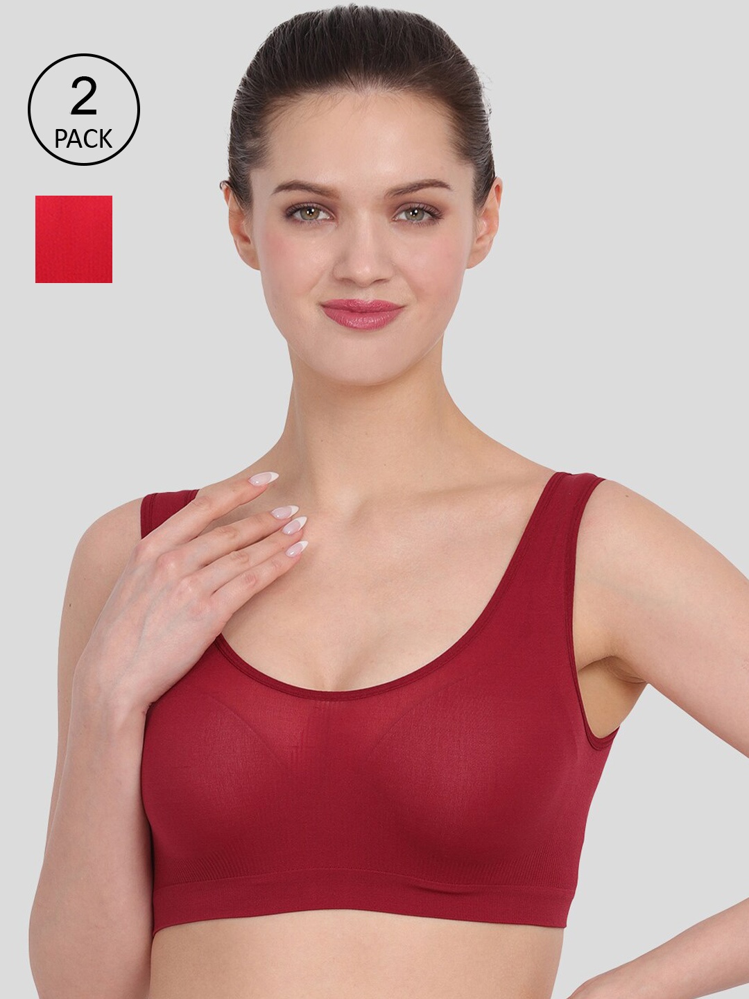 

Amour Secret Maroon & Red Pack Of 2 Bra