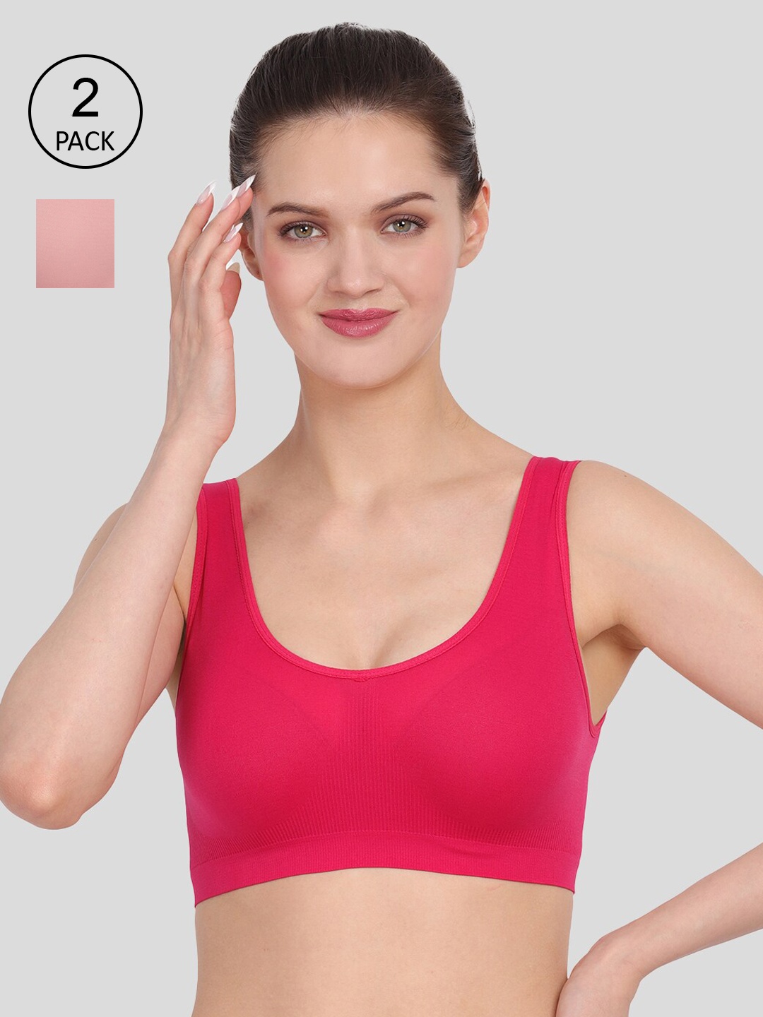 Amour Secret Peach-Coloured & Pink Bra