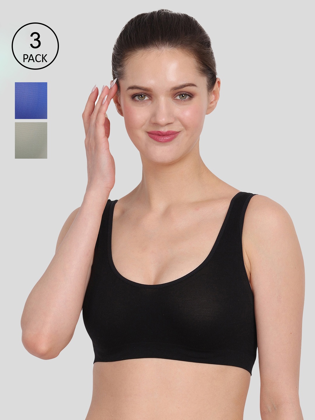 

Amour Secret Women's Black & Blue Non Padded Air Bra