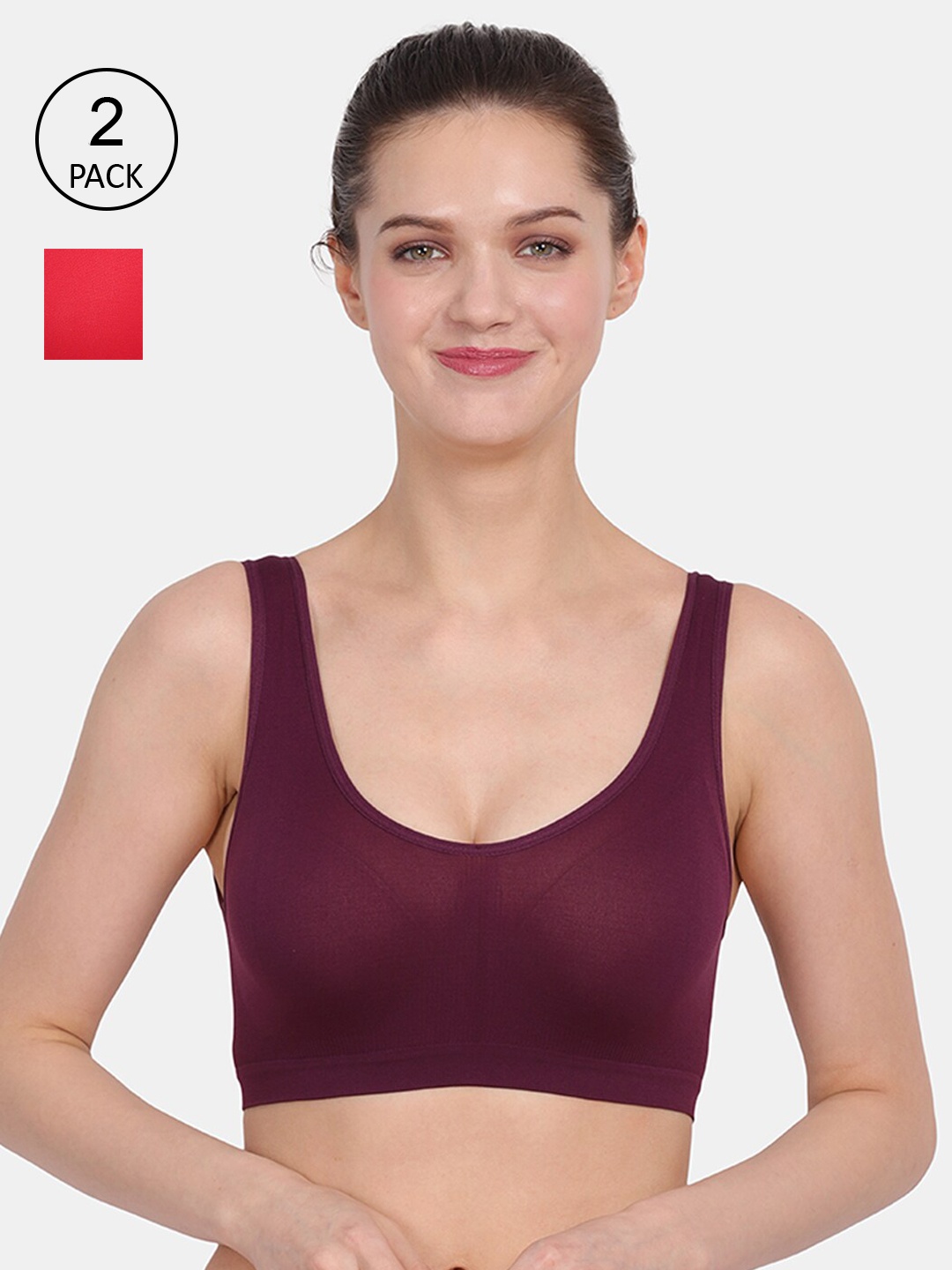 

Amour Secret Women Red And Maroon Set of 2 Bra, Purple