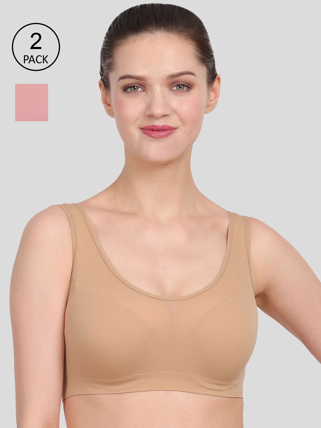 Amour Secret Women Pack of 2 Nude, Peach Non Padded Bra
