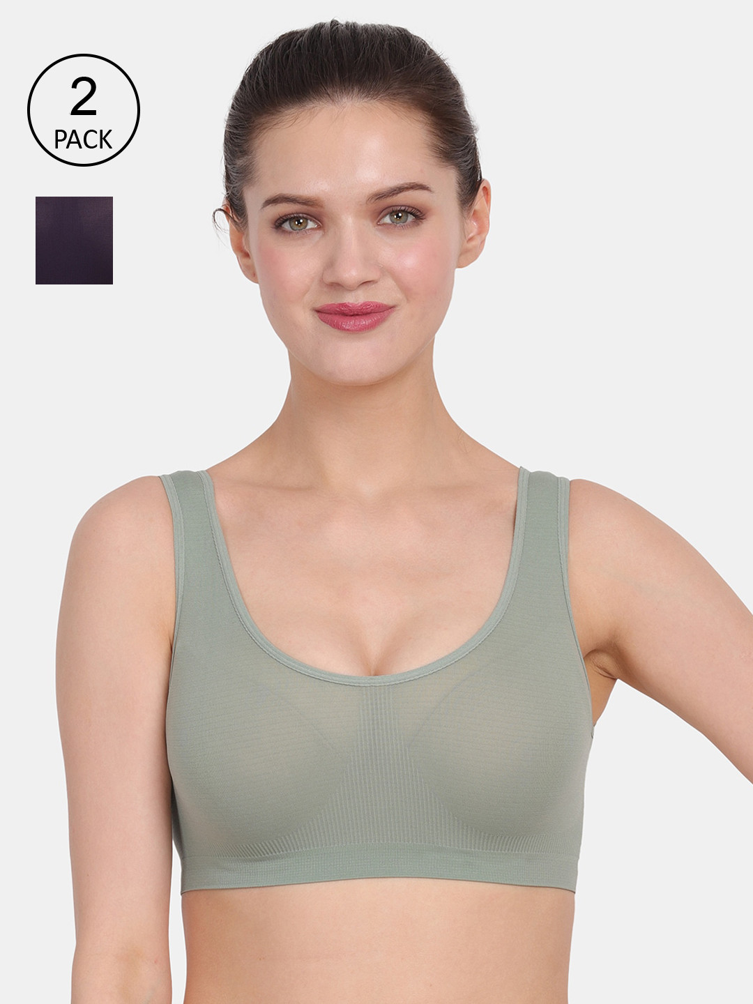 

Amour Secret Green & Navy Blue Bra