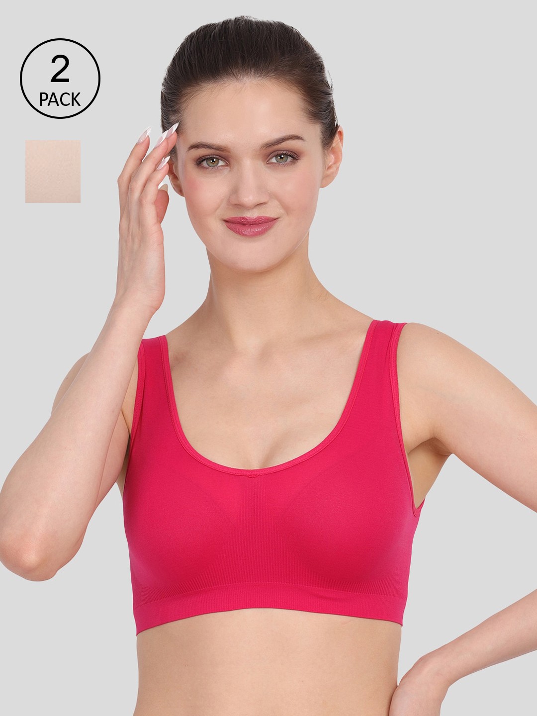 

Amour Secret Pack of 2 Pink & Nude-Coloured Bra