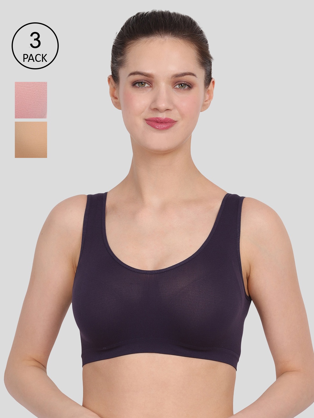 Amour Secret Navy Blue & Beige Everyday Bra
