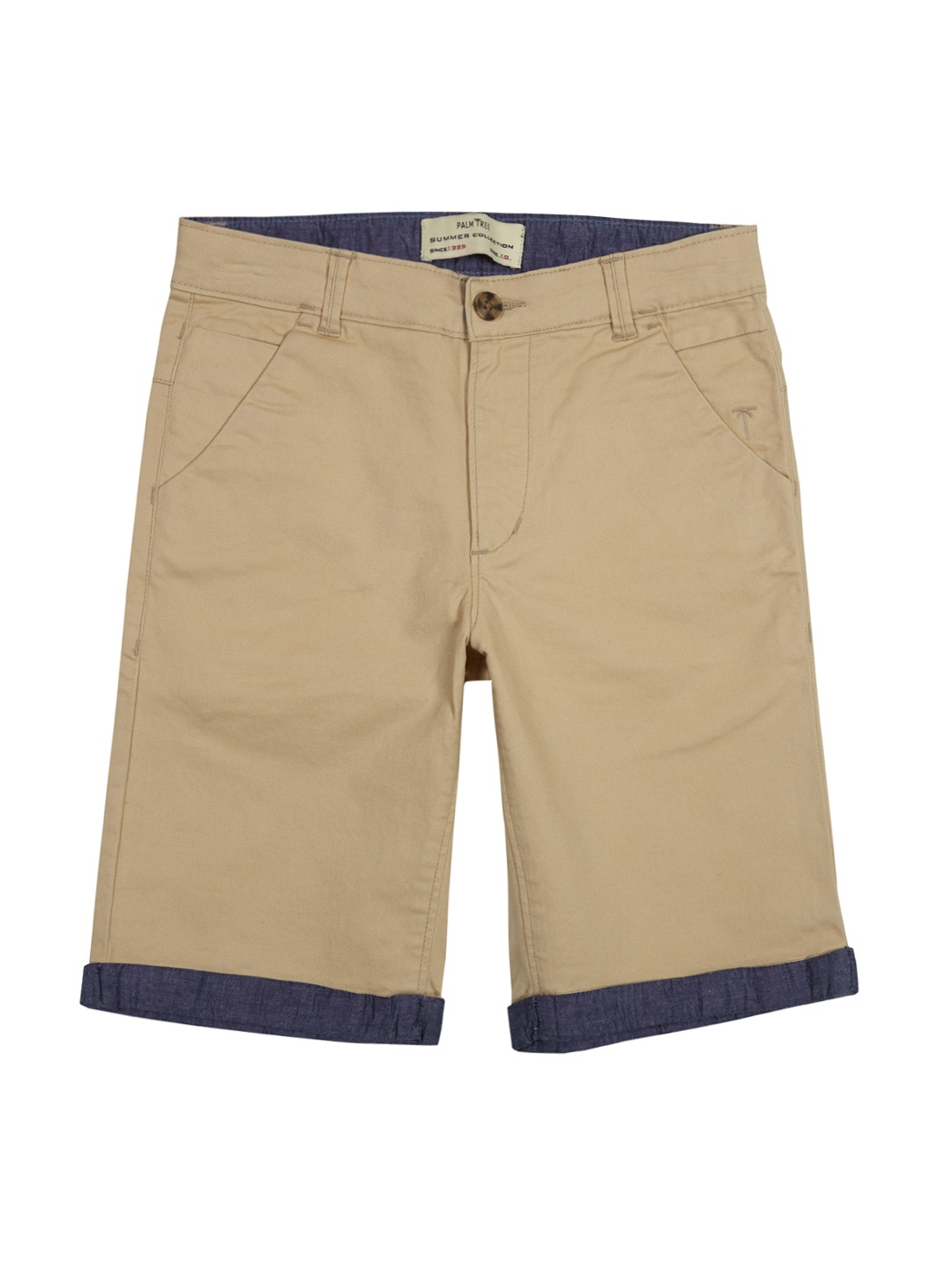 

Palm Tree Boys Brown Solid Regular Fit Chino Shorts