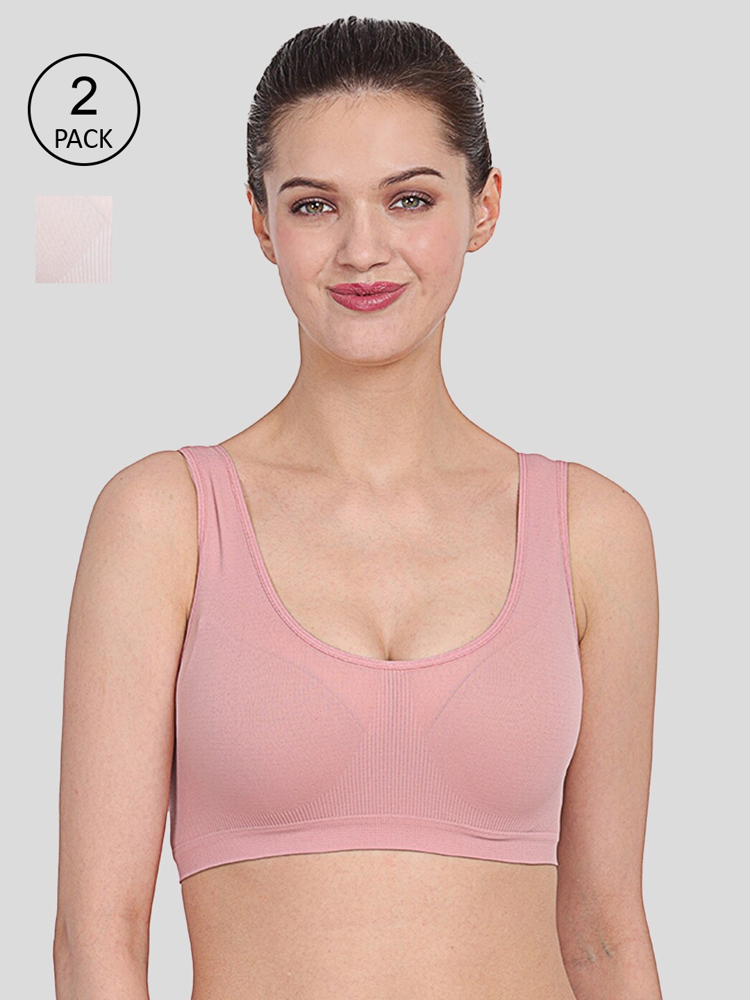 

Amour Secret Women Pack of 2 Peach & White Non Padded Bra