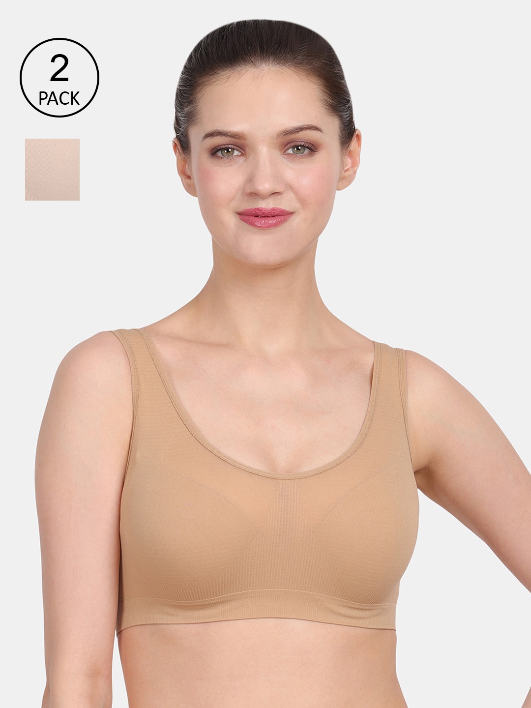 

Amour Secret Women Pack of 2 Nude & Beige Non Padded Bra