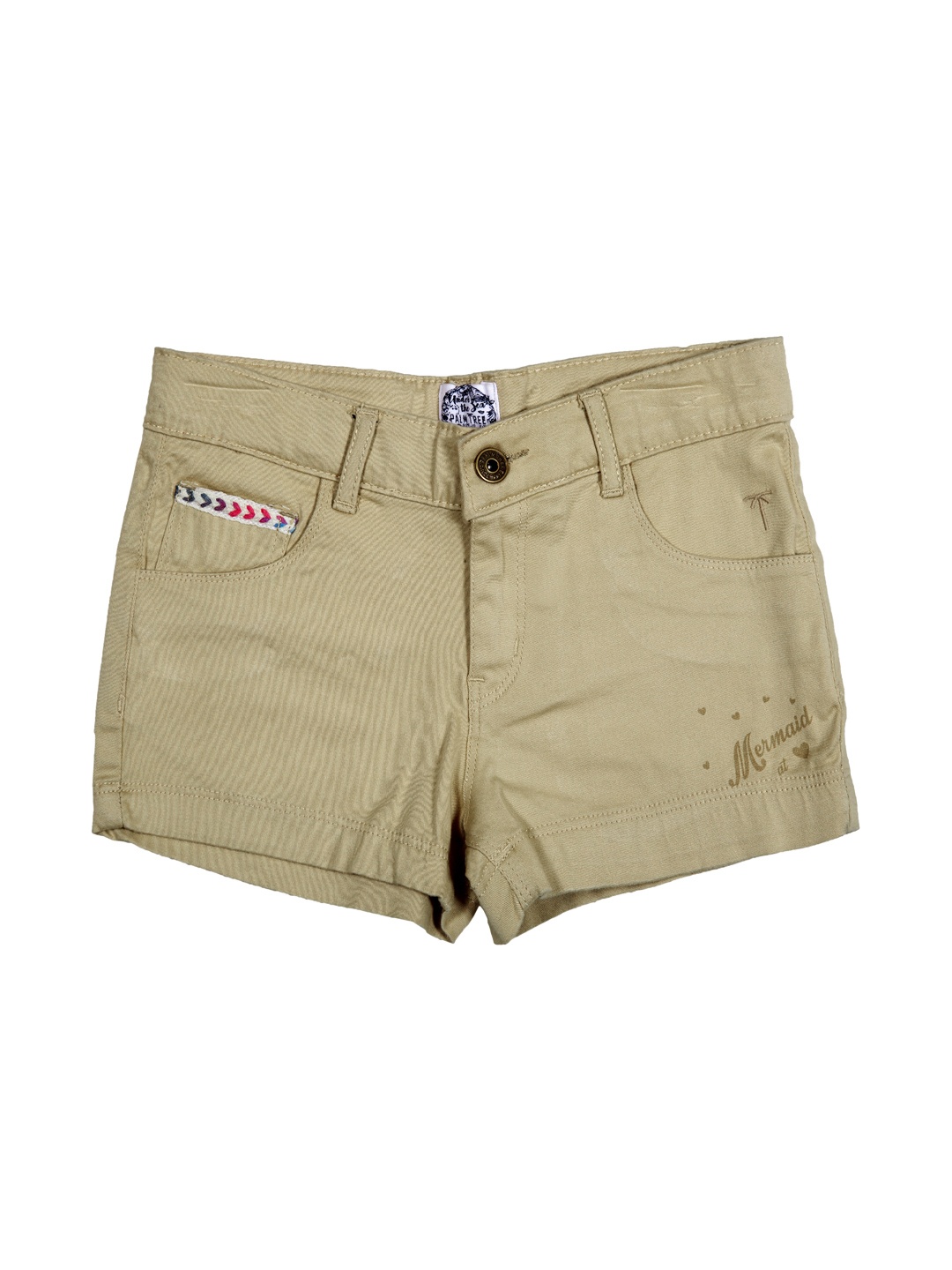 

Palm Tree Boys Brown Solid Denim Shorts