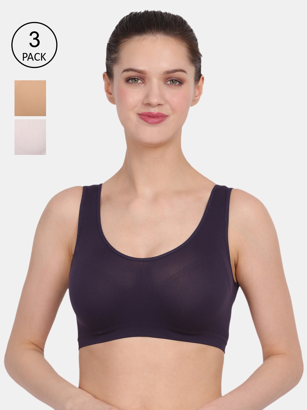 

Amour Secret Nude-Coloured & Navy Blue Bra