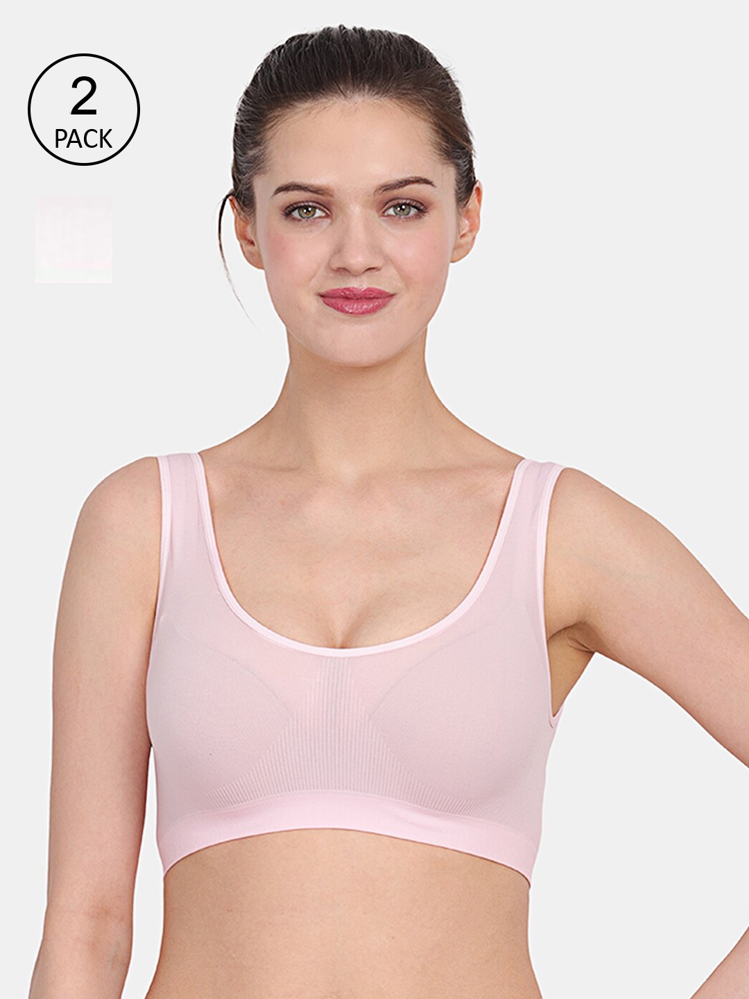 

Amour Secret Pack of 2 Pink & Off White Non Padded Bra