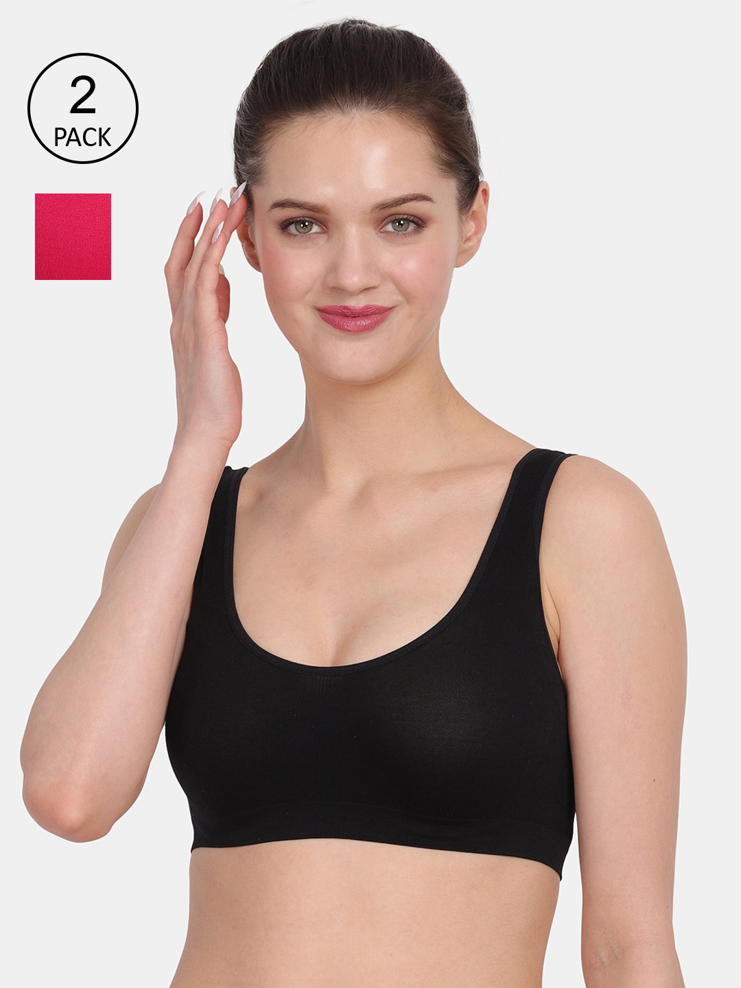 

Amour Secret Women Black & Pink Pack of 2 Bra
