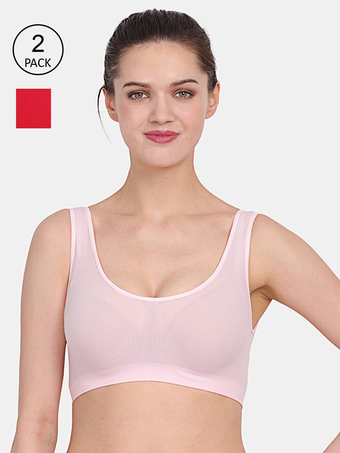 

Amour Secret Pack of 2 Pink & Red Non Padded Bra