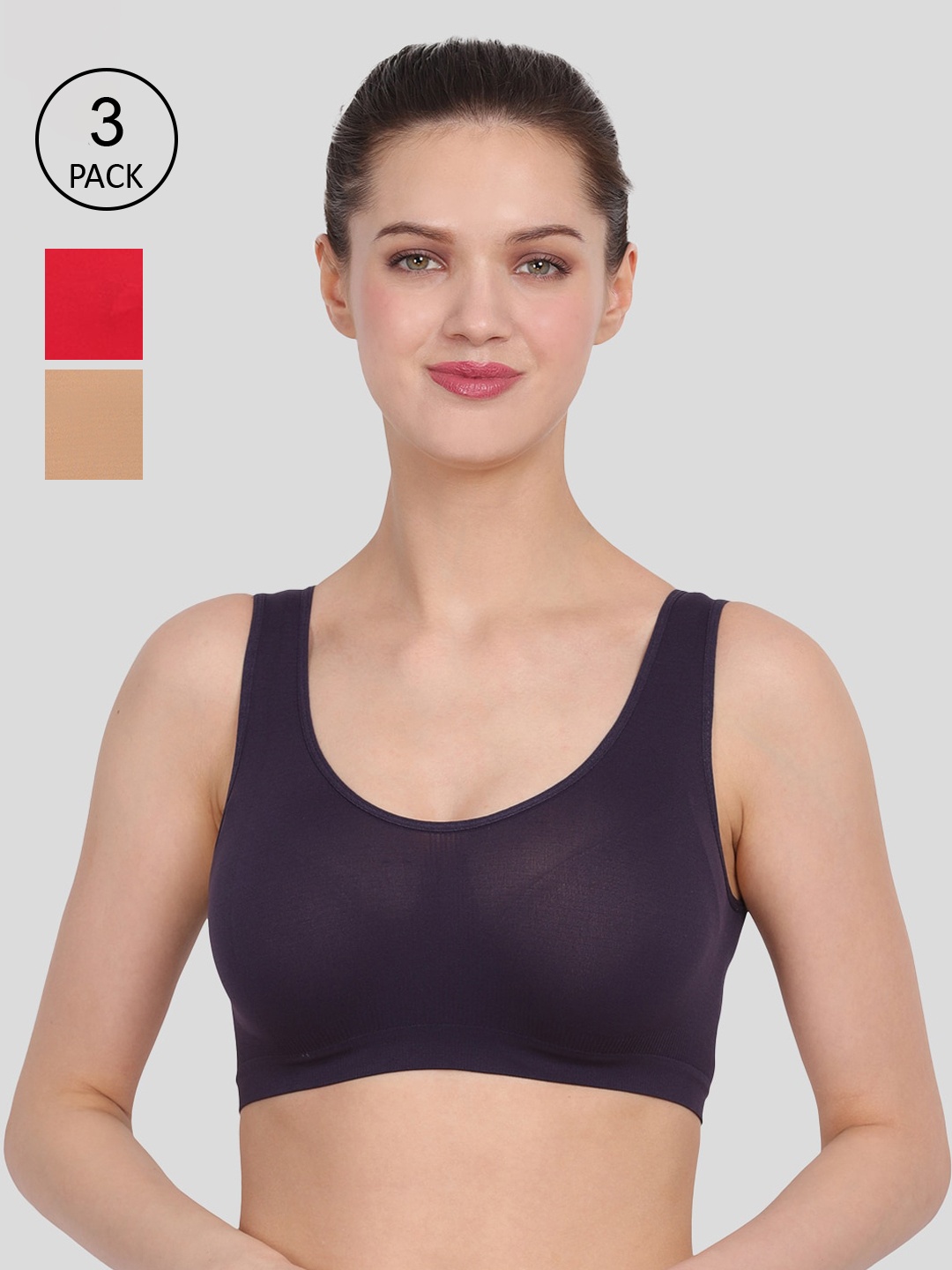 

Amour Secret Women's Non Padded Air Bra Pack Of 3, Navy blue