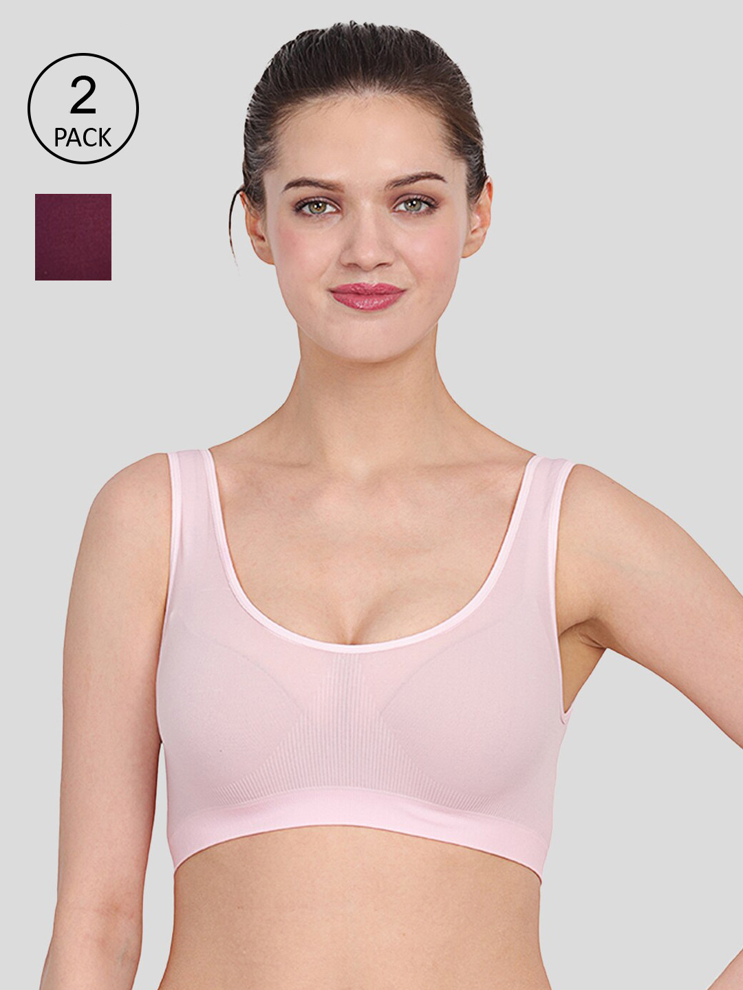 

Amour Secret Pack of 2 Pink & Purple Solid Everyday Bra