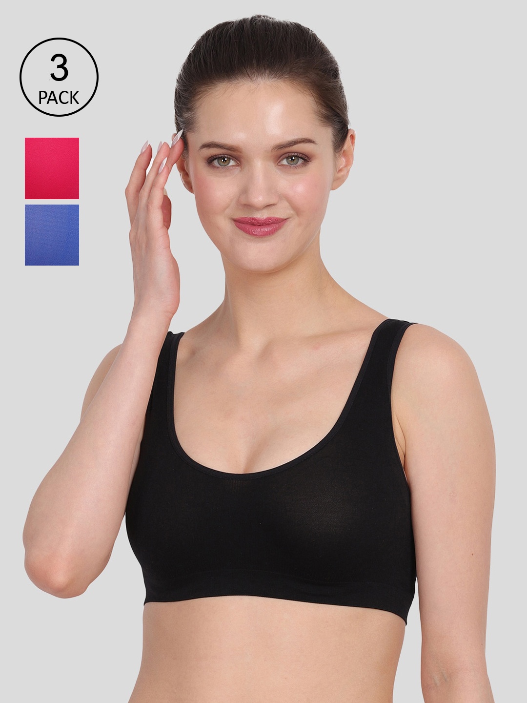 

Amour Secret Women Blue & Black Pack of 3 Bra