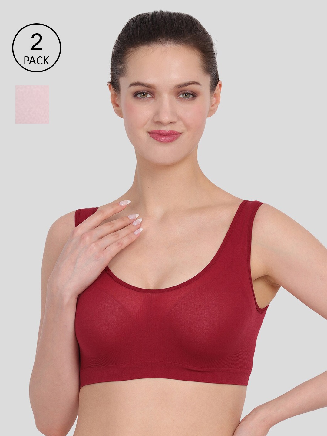 Amour Secret Women's Pink & Maroon Non Padded Air Bra Bra