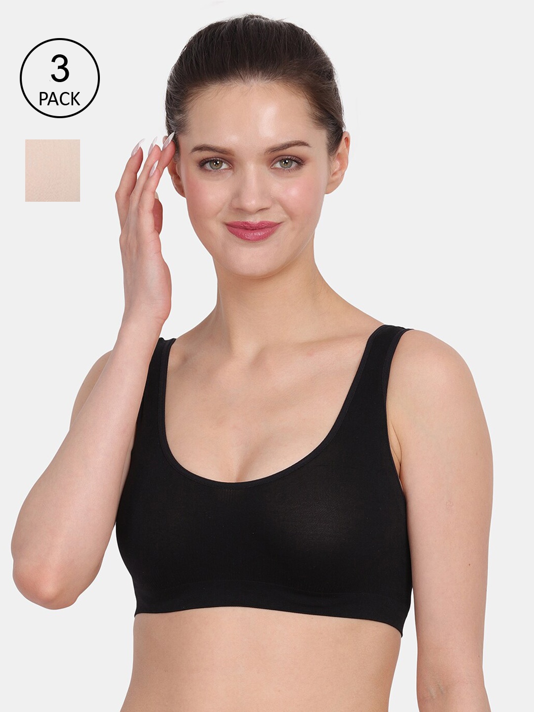 

Amour Secret Nude-Coloured & Black Bra