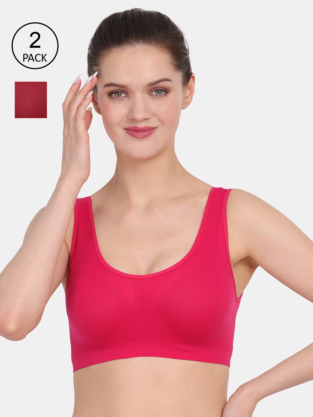 

Amour Secret Non Padded Pink & Maroon Bra