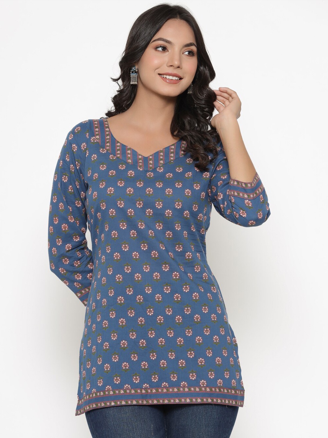 

PARCHHAI Women Blue Printed Top