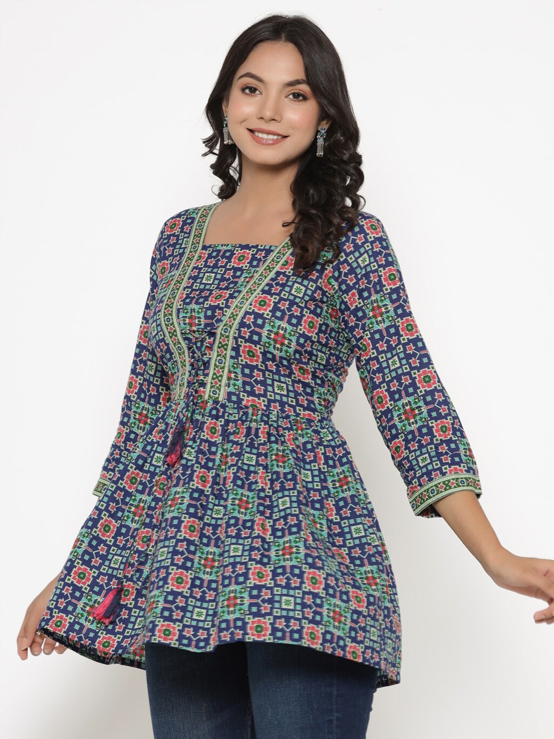 

PARCHHAI Blue Floral Print Top