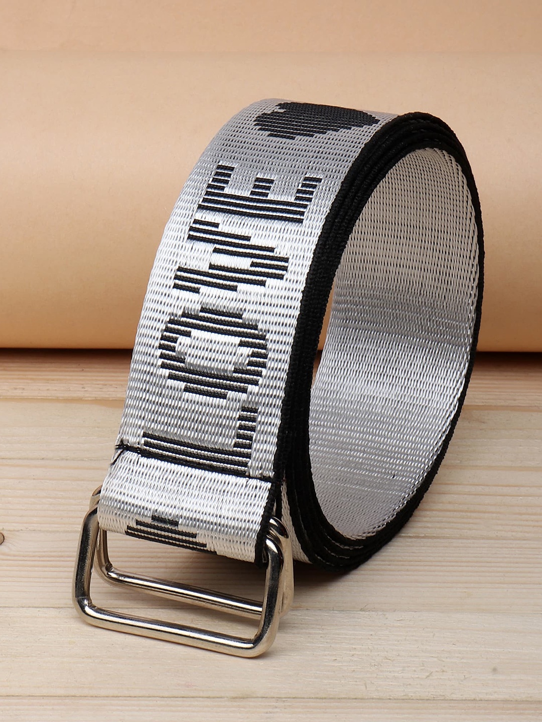 

ZORO Men Grey Love Heart Printed Belt